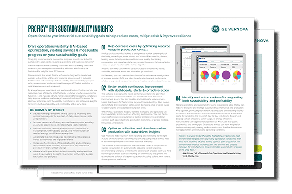 Proficy for Sustainability Insights - Datasheets